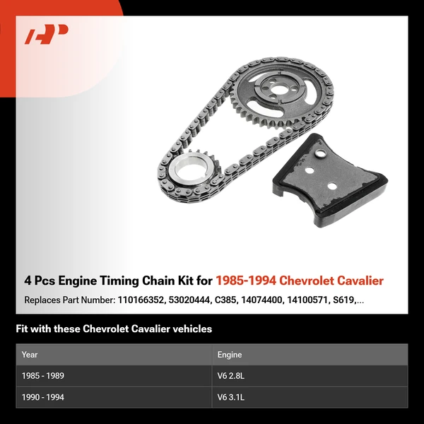 4 Pcs Engine Timing Chain Kit for 1985-1994 Chevrolet Cavalier
