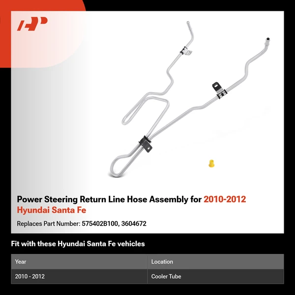 Power Steering Return Line Hose Assembly for 2010-2012 Hyundai Santa Fe