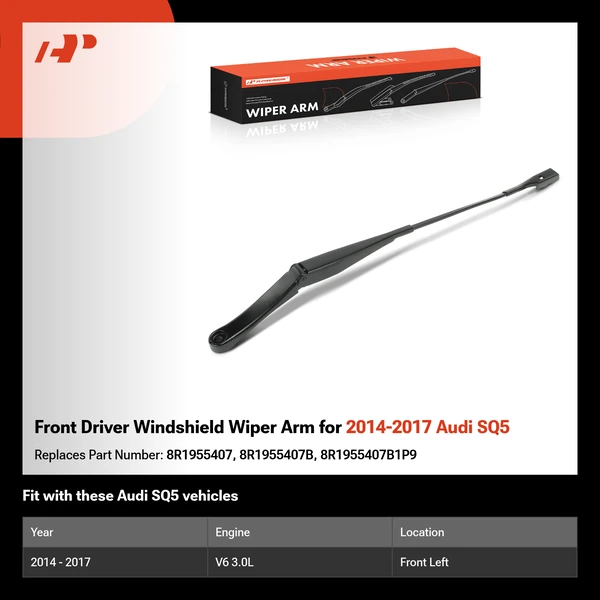 Front Driver Windshield Wiper Arm for 2014-2017 Audi SQ5