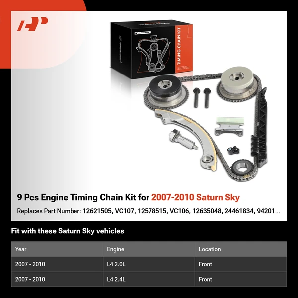 9 Pcs Engine Timing Chain Kit for 2007-2010 Saturn Sky
