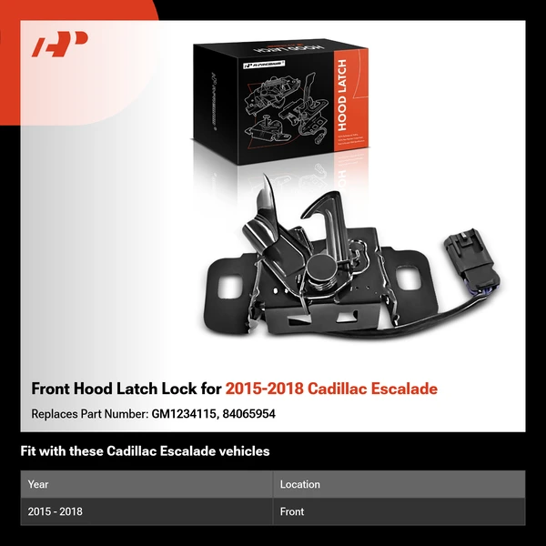 Front Hood Latch Lock for 2015-2018 Cadillac Escalade