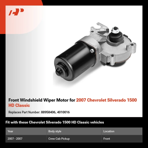 Front Windshield Wiper Motor for 2007 Chevrolet Silverado 1500 HD Classic