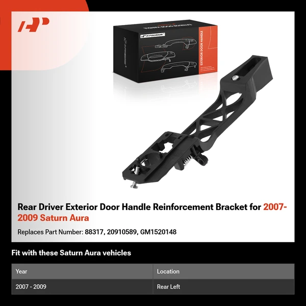 Rear Driver Exterior Door Handle Reinforcement Bracket for 2007-2009 Saturn Aura
