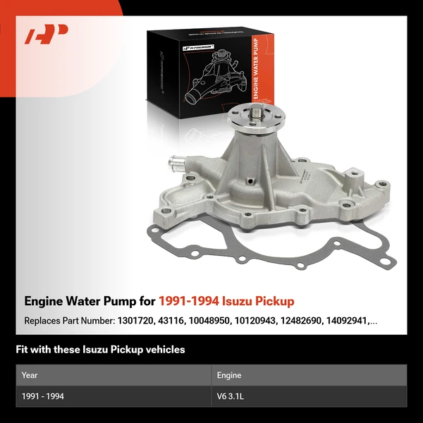 Engine Water Pump for 1991-1994 Isuzu Pickup