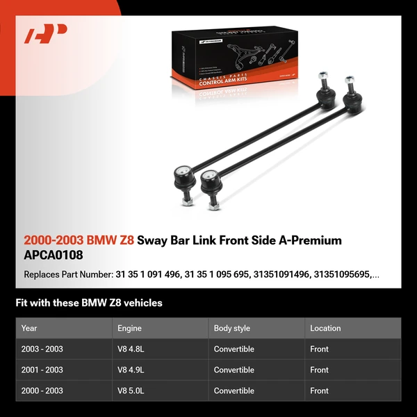 2000-2003 BMW Z8 Sway Bar Link Front Side A-Premium APCA0108