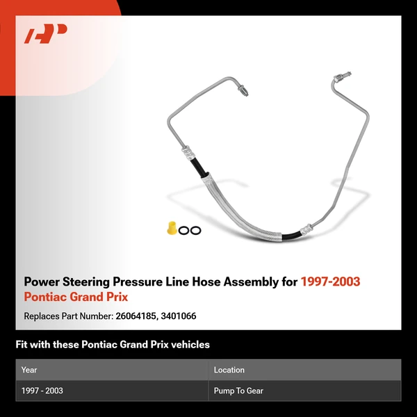 Power Steering Pressure Line Hose Assembly for 1997-2003 Pontiac Grand Prix