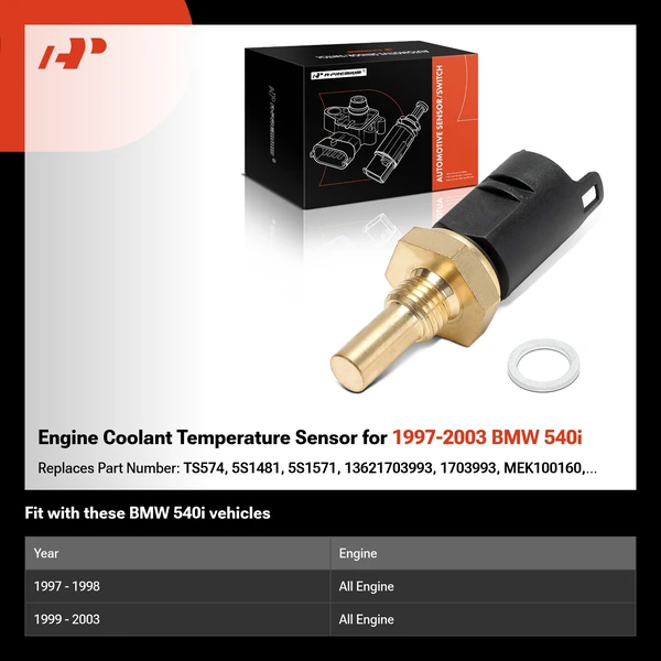 Engine Coolant Temperature Sensor for 1997-2003 BMW 540i