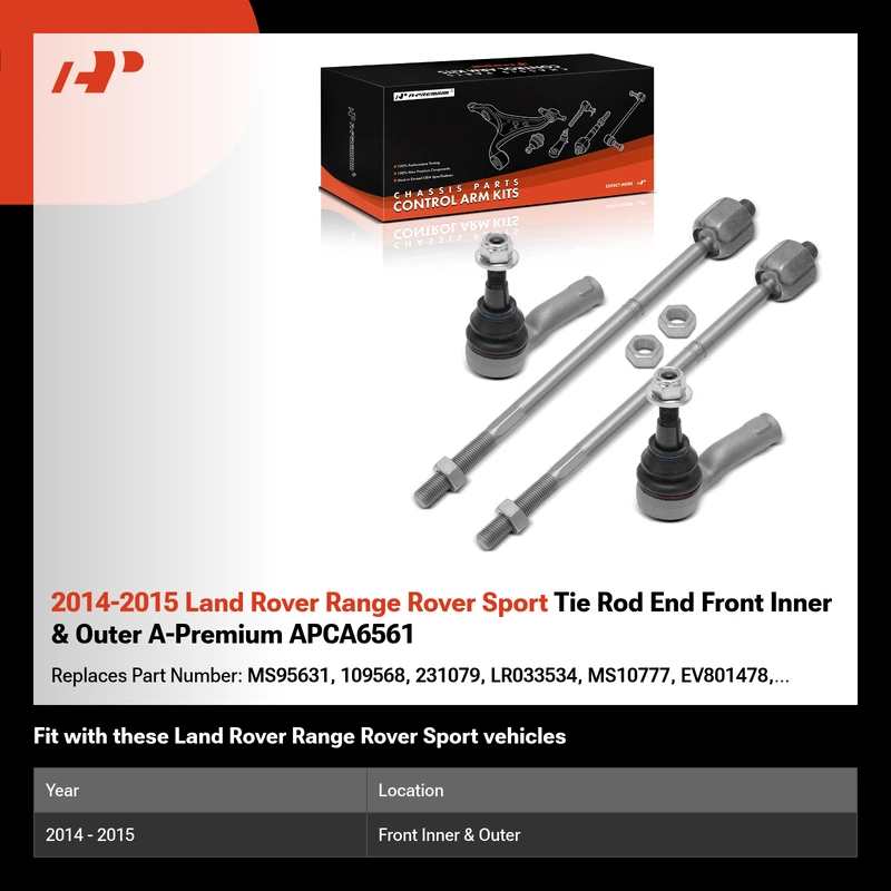2014-2015 Land Rover Range Rover Sport Tie Rod End Front Inner & Outer A-Premium APCA6561