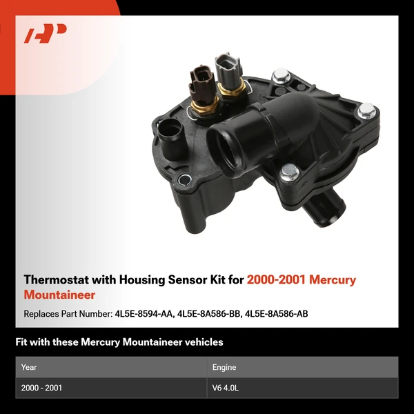 Thermostat with Housing Sensor Kit for 2000-2001 Mercury Mountaineer