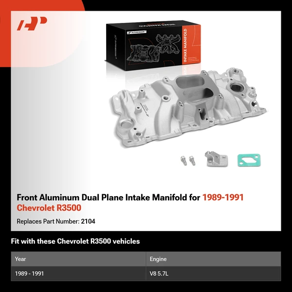 Front Aluminum Dual Plane Intake Manifold for 1989-1991 Chevrolet R3500