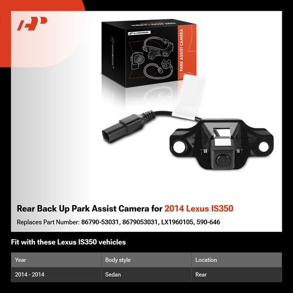 Rear Back Up Park Assist Camera for 2014 Lexus IS350