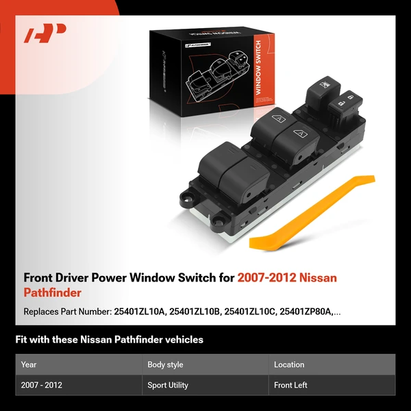 Front Driver Power Window Switch for 2007-2012 Nissan Pathfinder