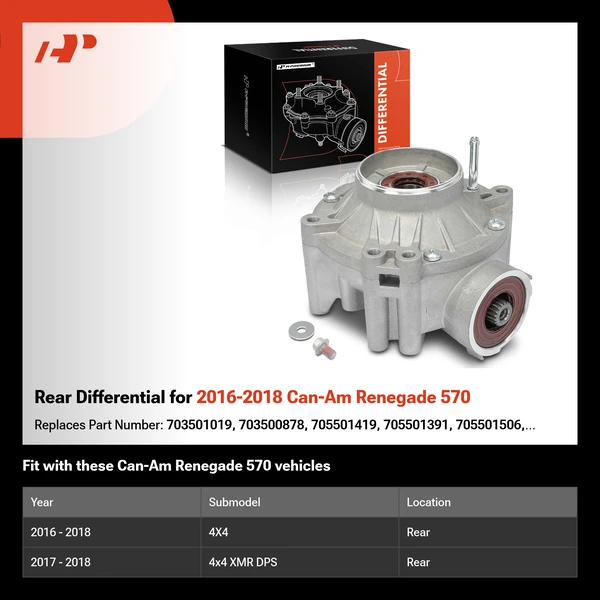 Rear Differential for 2016-2018 Can-Am Renegade 570