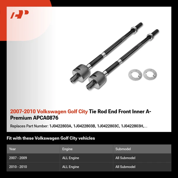 2007-2010 Volkswagen Golf City Tie Rod End Front Inner A-Premium APCA0876