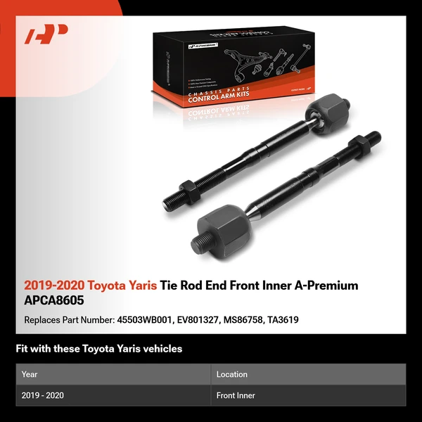 2019-2020 Toyota Yaris Tie Rod End Front Inner A-Premium APCA8605