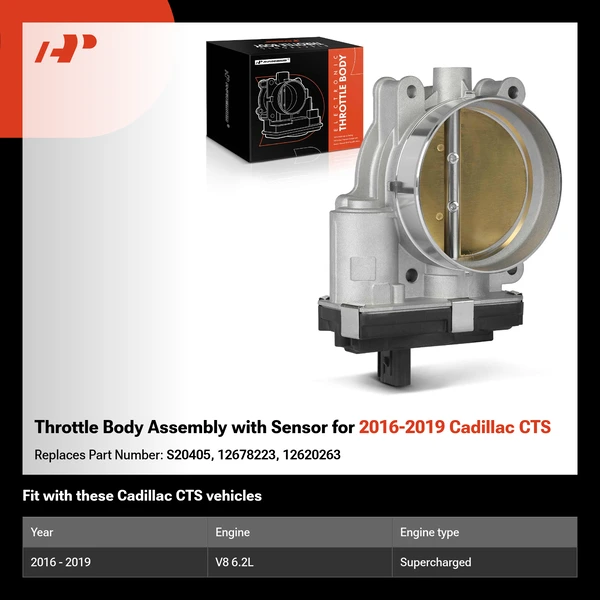 Throttle Body Assembly with Sensor for 2016-2019 Cadillac CTS
