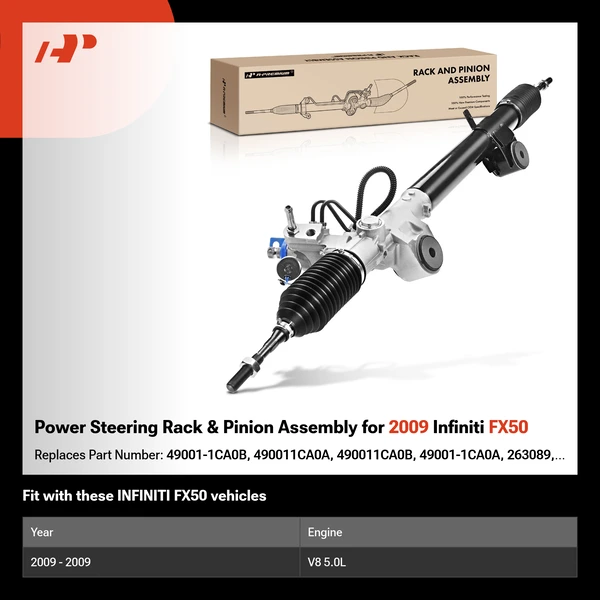 Power Steering Rack & Pinion Assembly for 2009 Infiniti FX50
