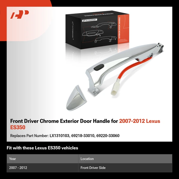 Front Driver Chrome Exterior Door Handle for 2007-2012 Lexus ES350