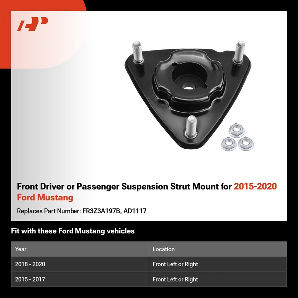 Front Driver or Passenger Suspension Strut Mount for 2015-2020 Ford Mustang