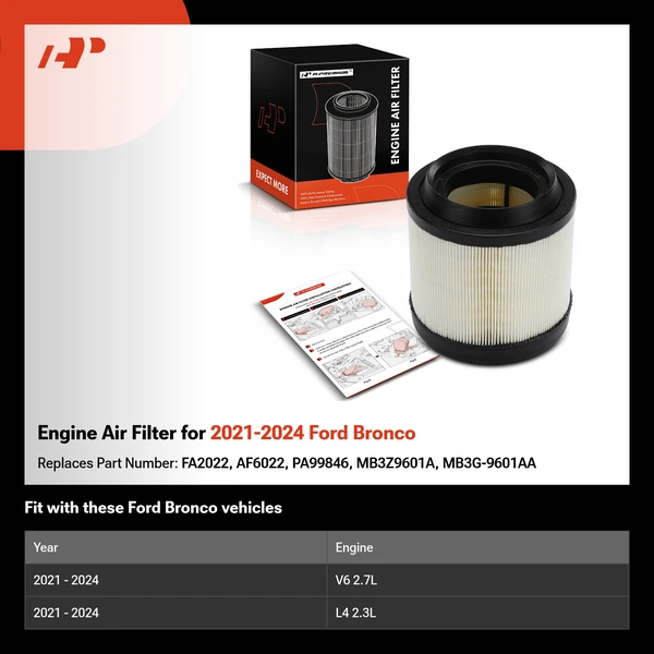 Engine Air Filter for 2021-2024 Ford Bronco