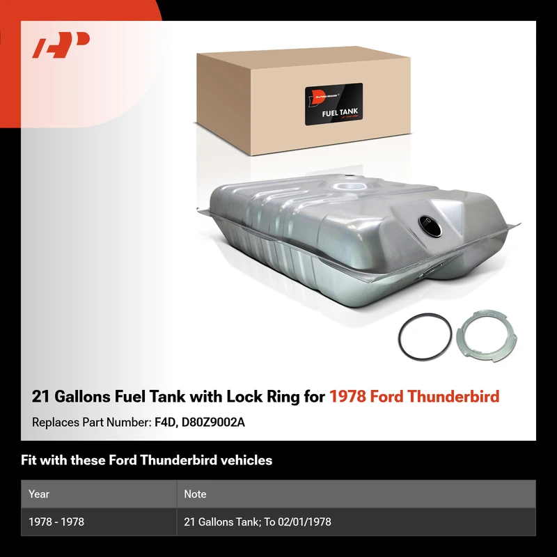 21 Gallons Fuel Tank with Lock Ring for 1978 Ford Thunderbird