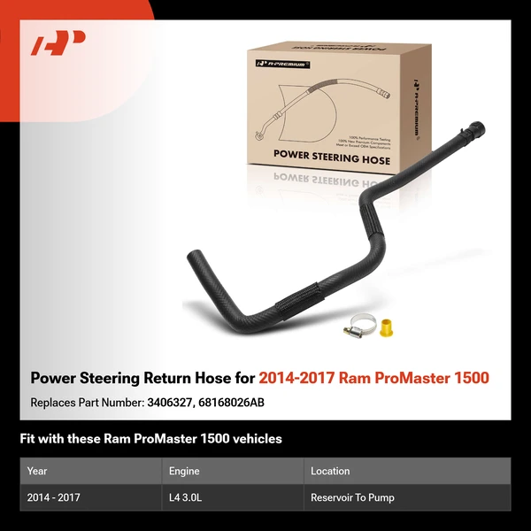 Power Steering Return Hose for 2014-2017 Ram ProMaster 1500