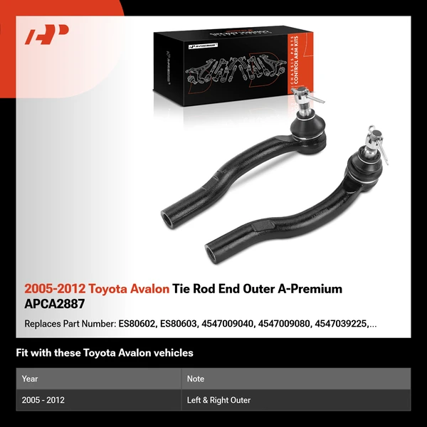 2005-2012 Toyota Avalon Tie Rod End Outer A-Premium APCA2887