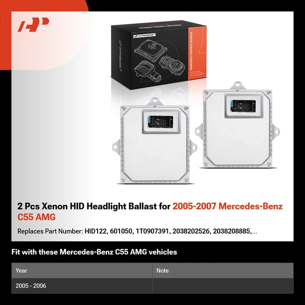 2 Pcs Xenon HID Headlight Ballast for 2005-2007 Mercedes-Benz C55 AMG