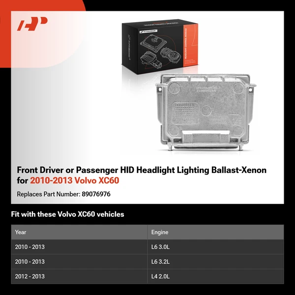 Front Driver or Passenger HID Headlight Lighting Ballast-Xenon for 2010-2013 Volvo XC60