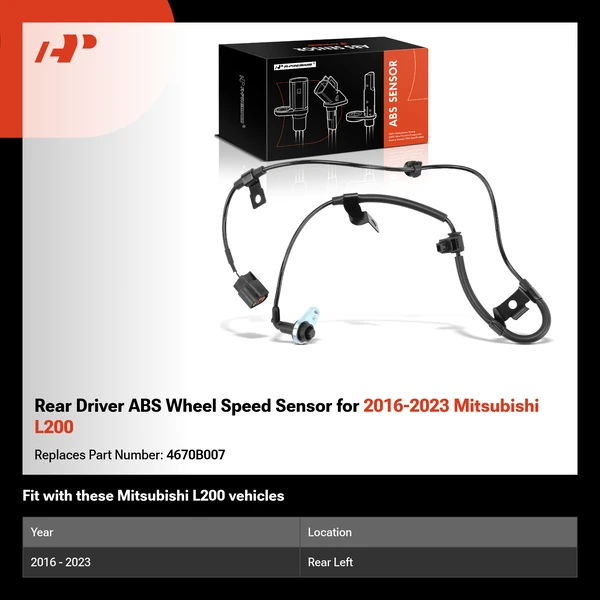 Rear Driver ABS Wheel Speed Sensor for 2016-2023 Mitsubishi L200