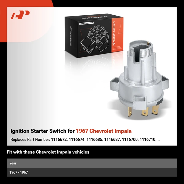 Ignition Starter Switch for 1967 Chevrolet Impala
