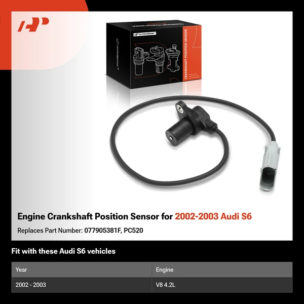 Engine Crankshaft Position Sensor for 2002-2003 Audi S6