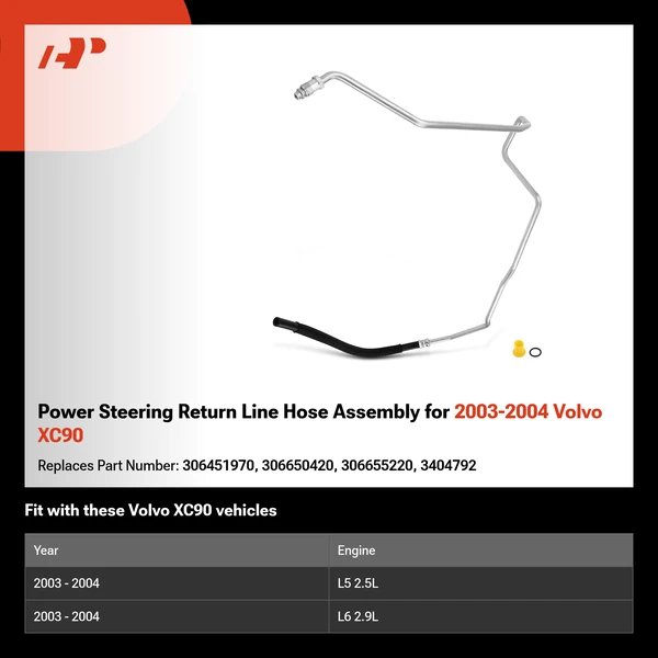 Power Steering Return Line Hose Assembly for 2003-2004 Volvo XC90