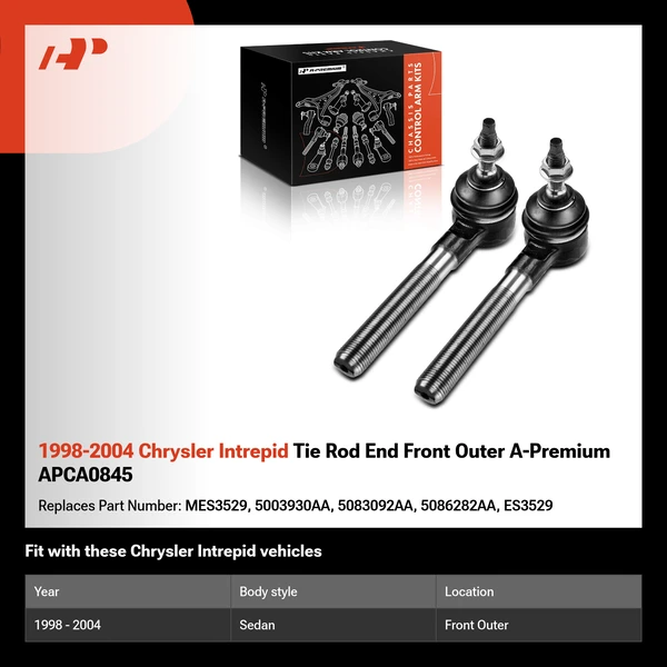 1998-2004 Chrysler Intrepid Tie Rod End Front Outer A-Premium APCA0845