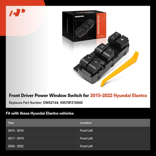 Front Driver Power Window Switch for 2015-2022 Hyundai Elantra