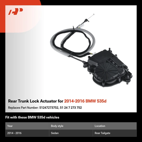 Rear Trunk Lock Actuator for 2014-2016 BMW 535d