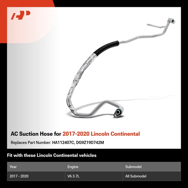 AC Suction Hose for 2017-2020 Lincoln Continental