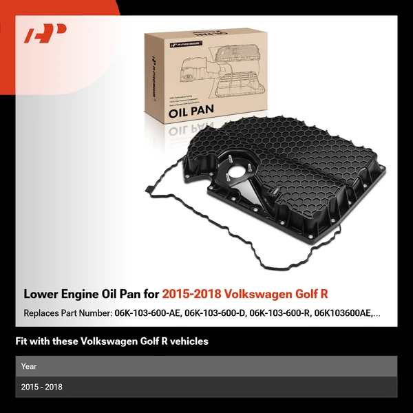 Lower Engine Oil Pan for 2015-2018 Volkswagen Golf R