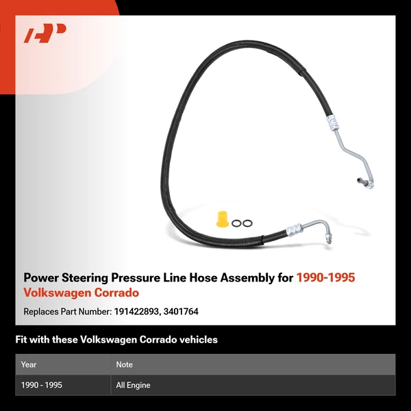 Power Steering Pressure Line Hose Assembly for 1990-1995 Volkswagen Corrado