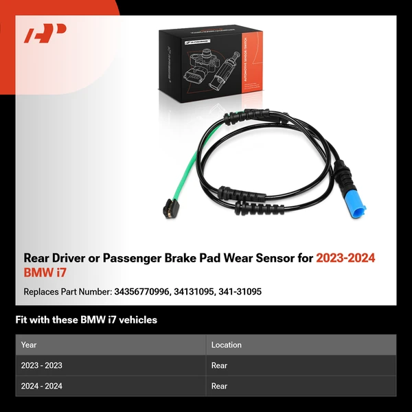 Rear Driver or Passenger Brake Pad Wear Sensor for 2023-2024 BMW i7