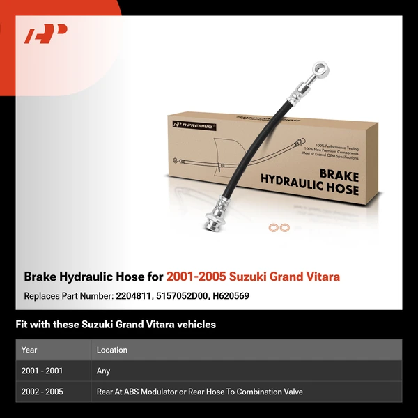 Brake Hydraulic Hose for 2001-2005 Suzuki Grand Vitara