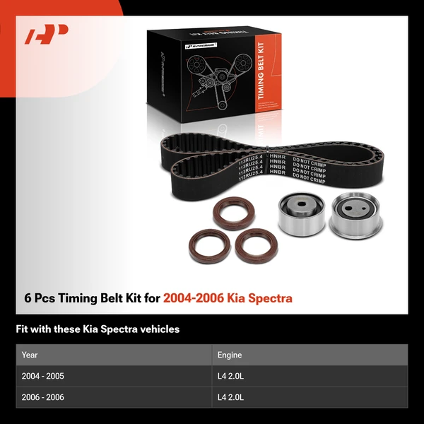 6 Pcs Timing Belt Kit for 2004-2006 Kia Spectra