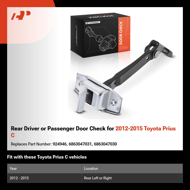 Rear Driver or Passenger Door Check for 2012-2015 Toyota Prius C