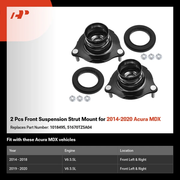 2 Pcs Front Suspension Strut Mount for 2014-2020 Acura MDX