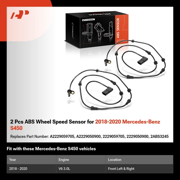 2 Pcs ABS Wheel Speed Sensor for 2018-2020 Mercedes-Benz S450