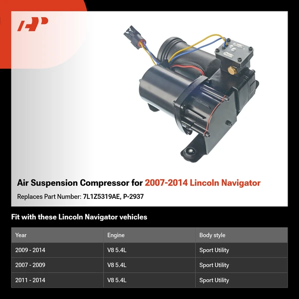 Air Suspension Compressor for 2007-2014 Lincoln Navigator