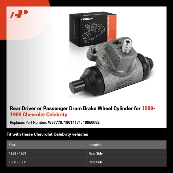 Rear Driver or Passenger Drum Brake Wheel Cylinder for 1988-1989 Chevrolet Celebrity