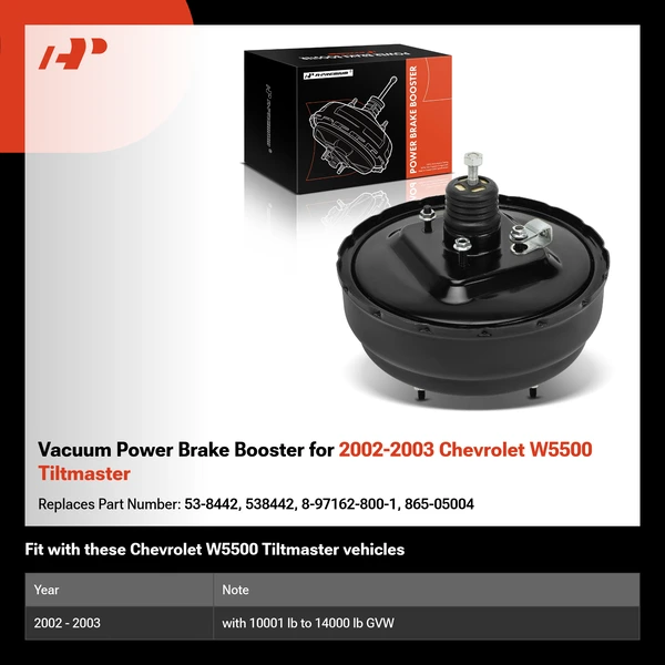 Vacuum Power Brake Booster for 2002-2003 Chevrolet W5500 Tiltmaster