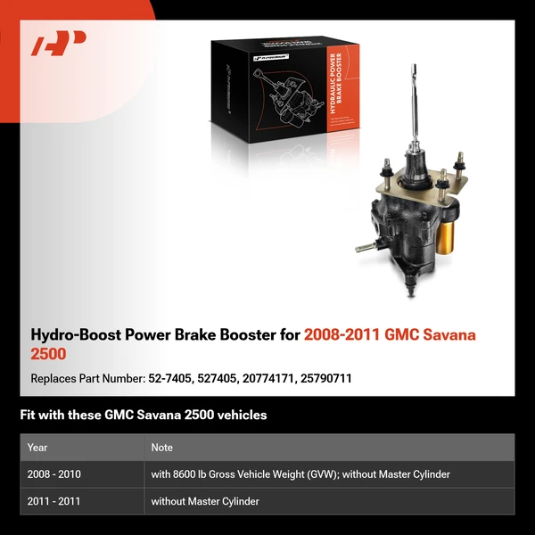 Hydro-Boost Power Brake Booster for 2008-2011 GMC Savana 2500