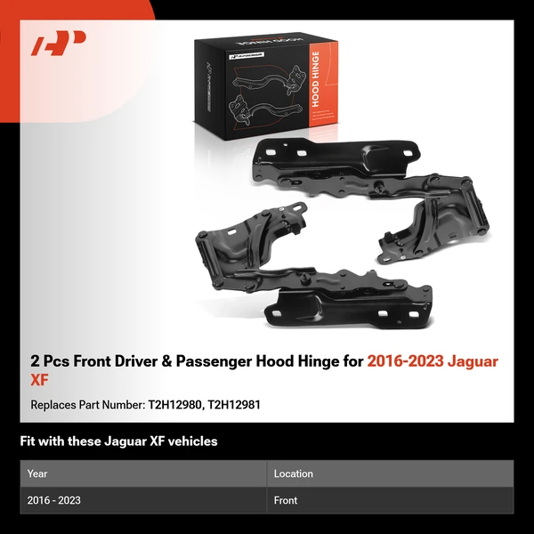 2 Pcs Front Driver & Passenger Hood Hinge for 2016-2023 Jaguar XF